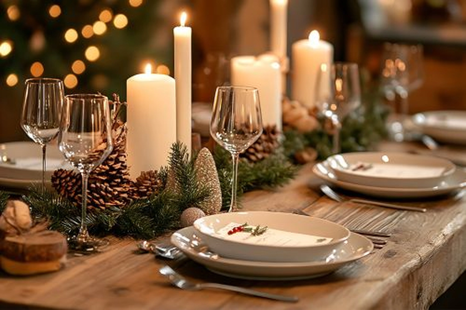 H/G Hofmann & Groß – Steuerberater PartG mbB - Rustikal-elegante Tischdekoration für das weihnachtliche Familienessen